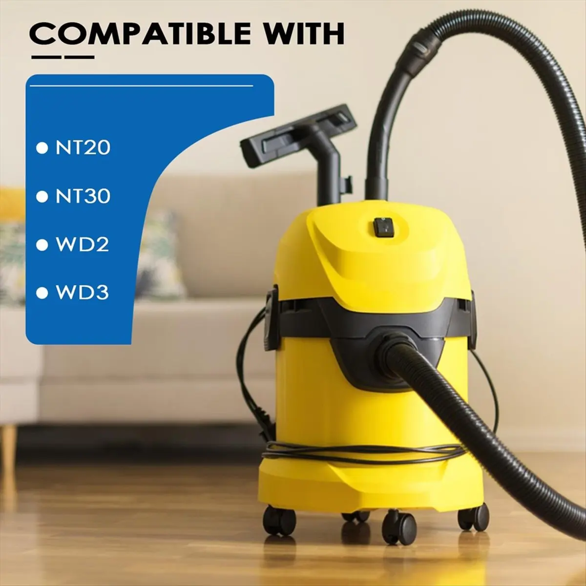 2 Pack Filters, Replacement Filter, Vacuum Cleaner Filter for WD3 Premium, WD2, WD3, WD3P, MV2, MV3