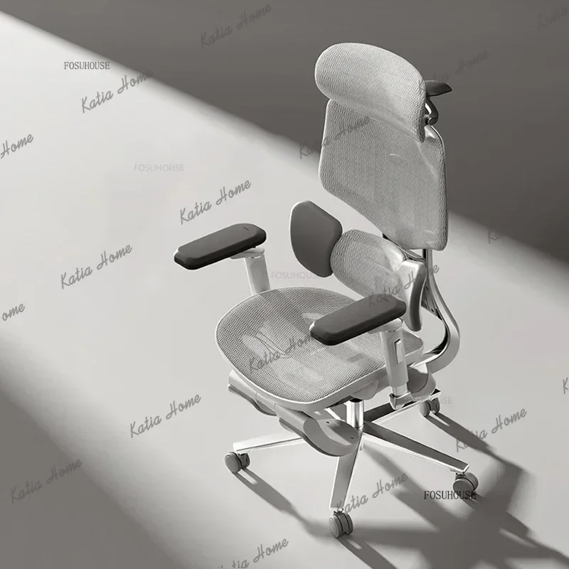 LSAdjustable Ergonomic Office Chairs Comfortable Gaming Computer Armchair with Backrest Waist Support Cushion for Home Study Roo