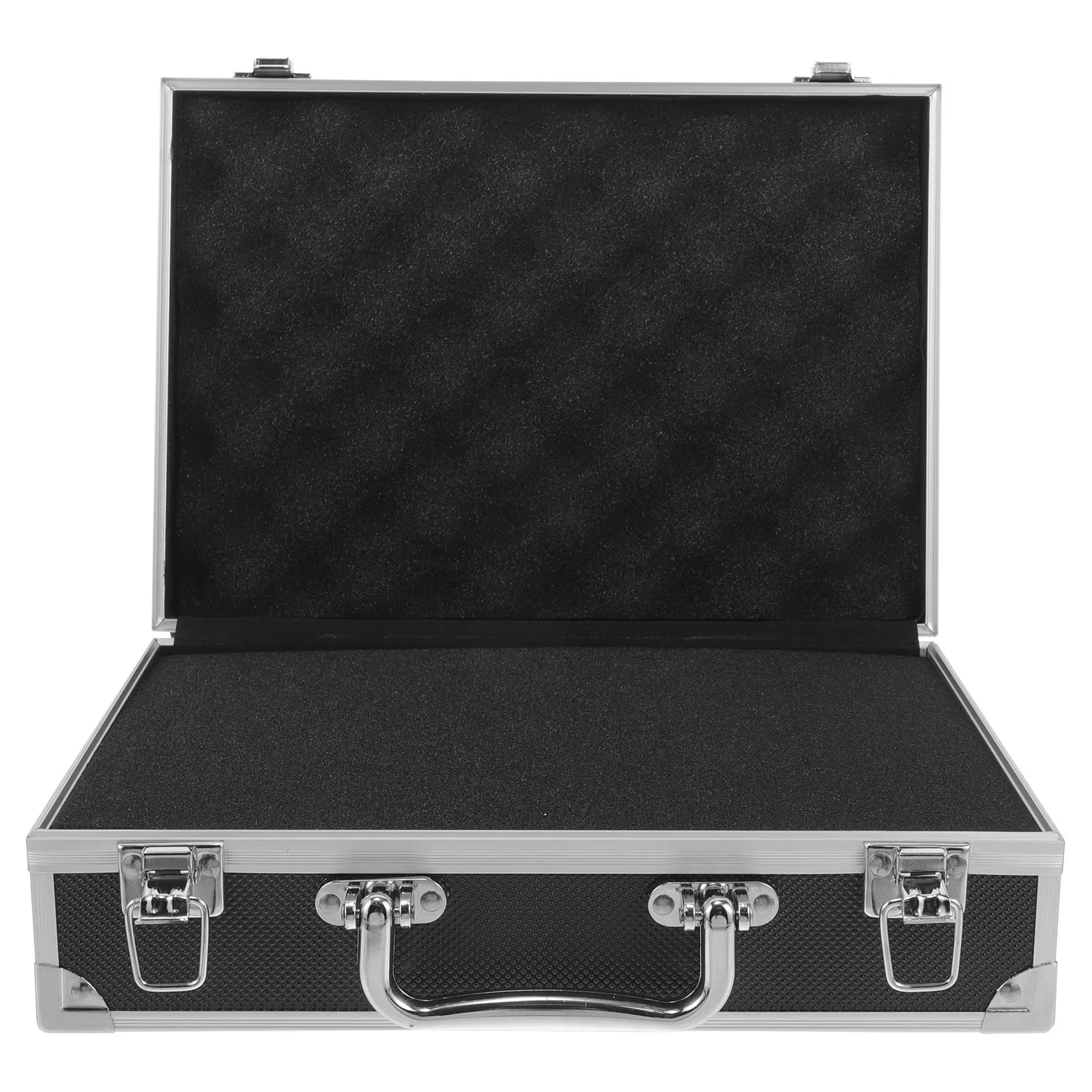 Aluminum Alloy Tool Case Portable Hard Briefcase with Protective Sponge Interior Storage Container for Hardware Instruments