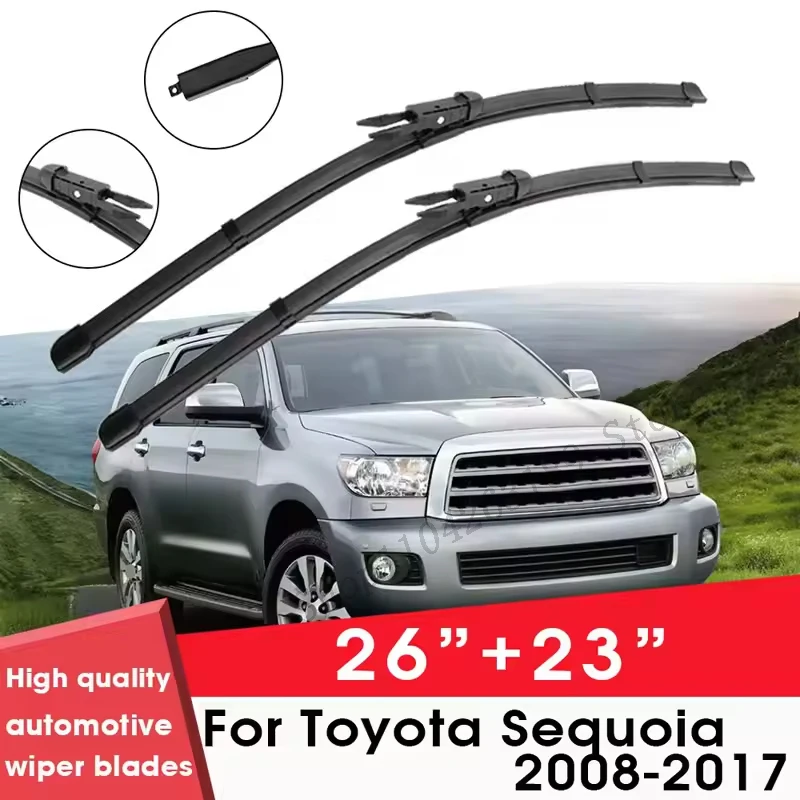 

Car Wiper Blade Blades For Toyota Sequoia 2008-2017 26"+ 23" Windshield Windscreen Clean Naturl Rubber Cars Wipers Accessories