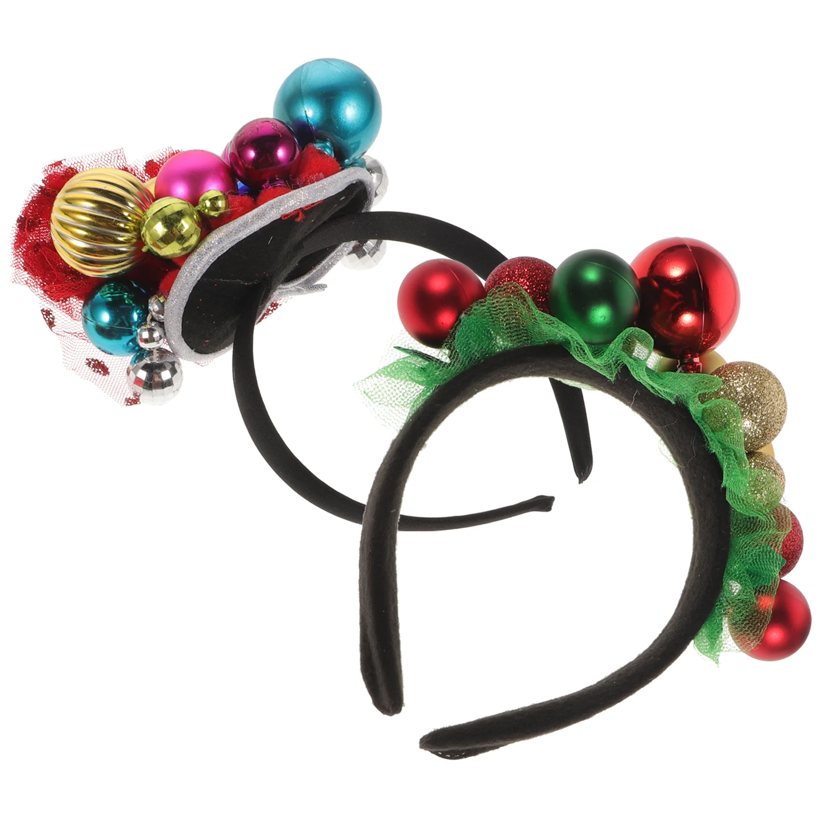 2 Pcs Christmas Bell Headband Festival Hair Accessories Lovely Hoops Hairband Decorative Plastic Clasp Costume