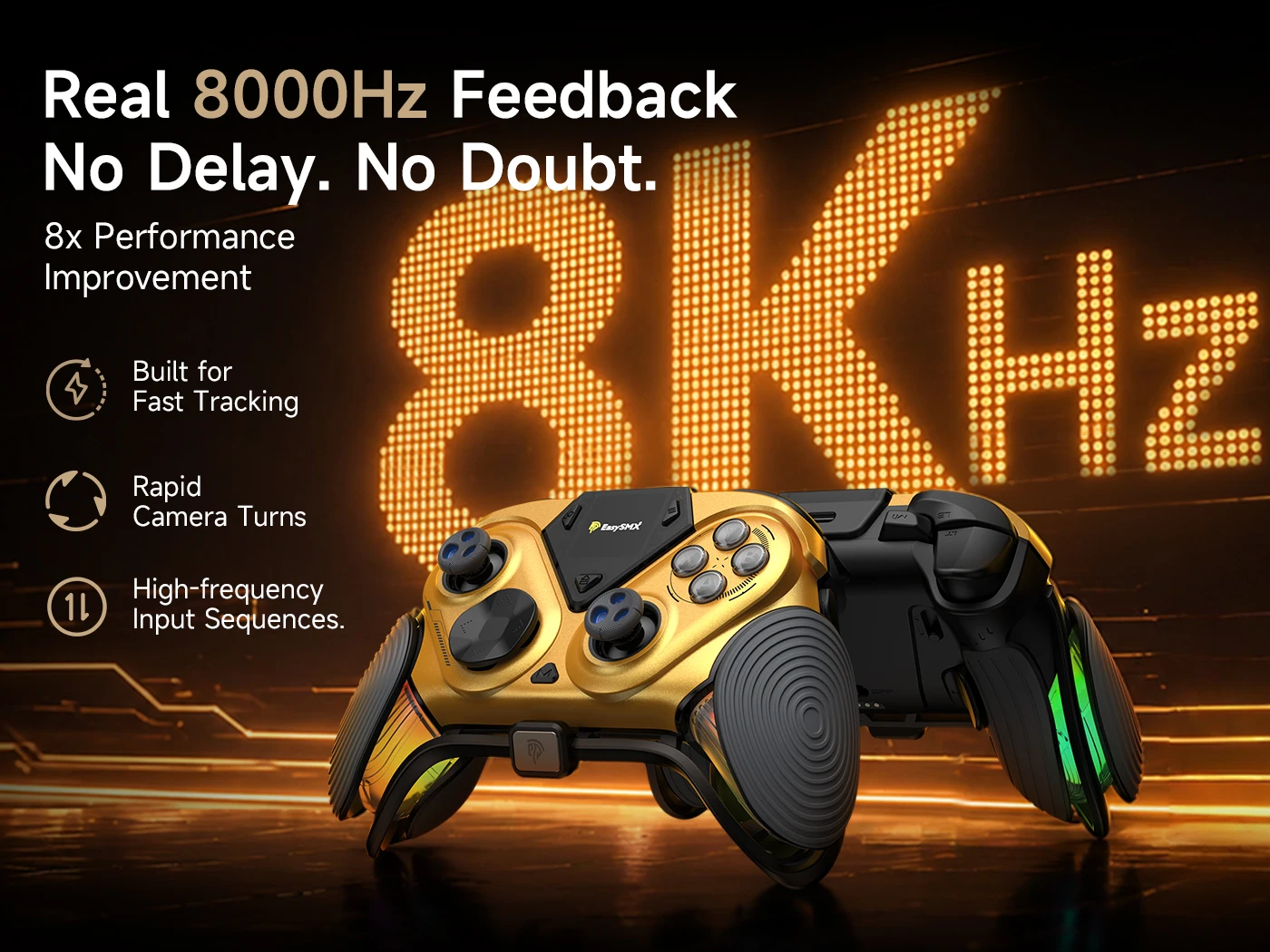 EasySMX D15 3-Modus-Spielcontroller, Gamepad mit TMR-Joystick, RGB-Ladestation für Nintendo Switch, PC, Android, iOS – Detail 2