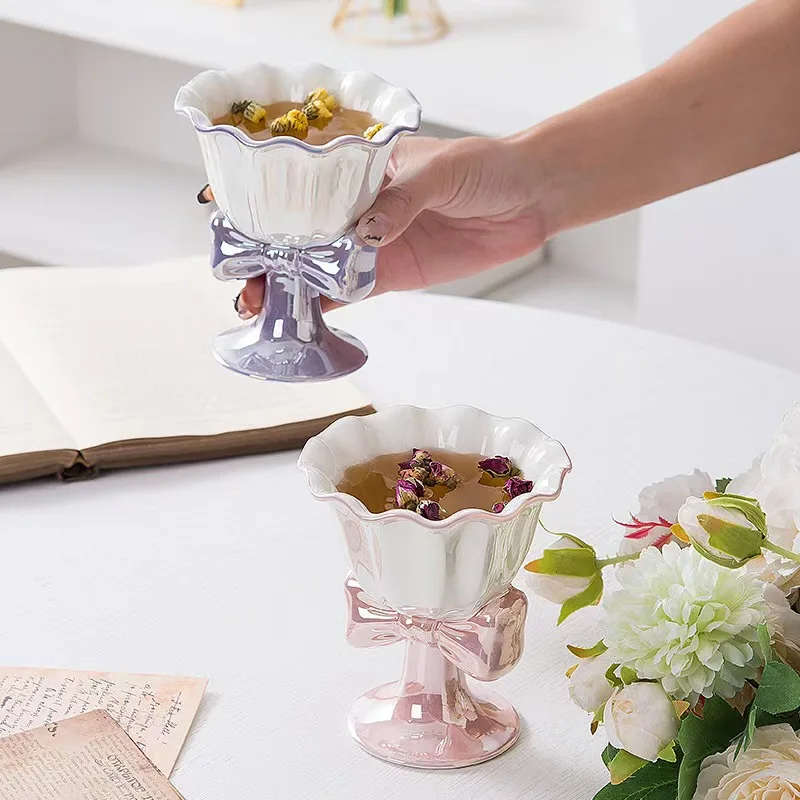 180 مل، 6 أونصة، كوب آيس كريم آيس كريم من السيراميك ذو قيمة عالية، كوب حلوى طويل القامة، تصميم متخصص #3