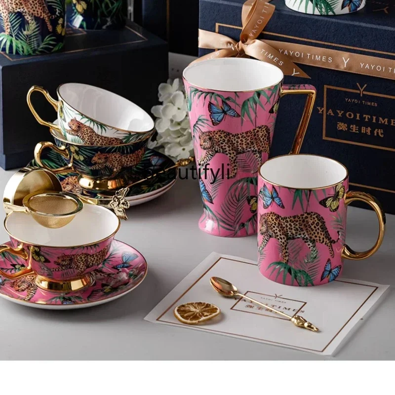 1lCoffee Cup European Light Luxury Exquisite English Tea Set Suit