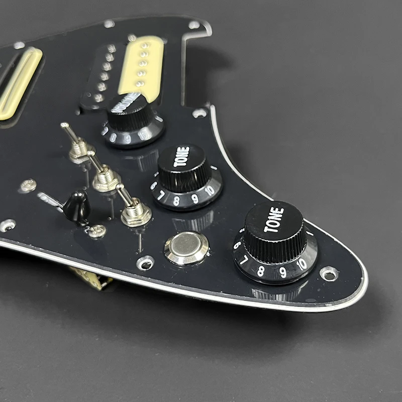 Left Hand ST Guitar SSH Coil Splitting Prewired Pickguard 2 Mini Humbucker + 1 Humbucker(9K/9K/15K)+Silence Switch or 3.5 Output