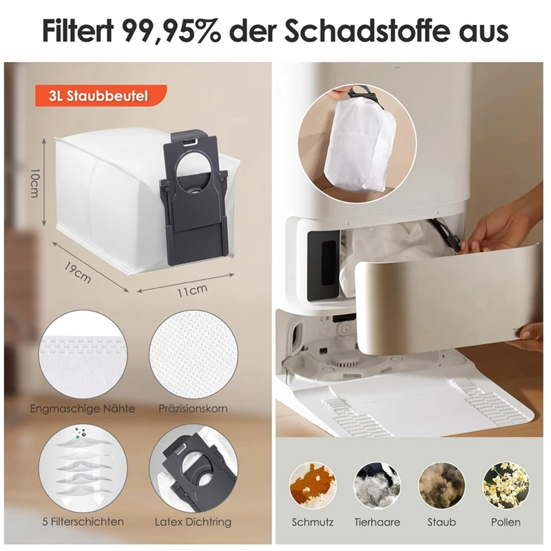 Accesorios para Dreame L10s Pro Ultra, repuesto de cepillo lateral principal, filtro HEPA, almohadilla para mopa, bolsa de polvo, piezas de repuesto