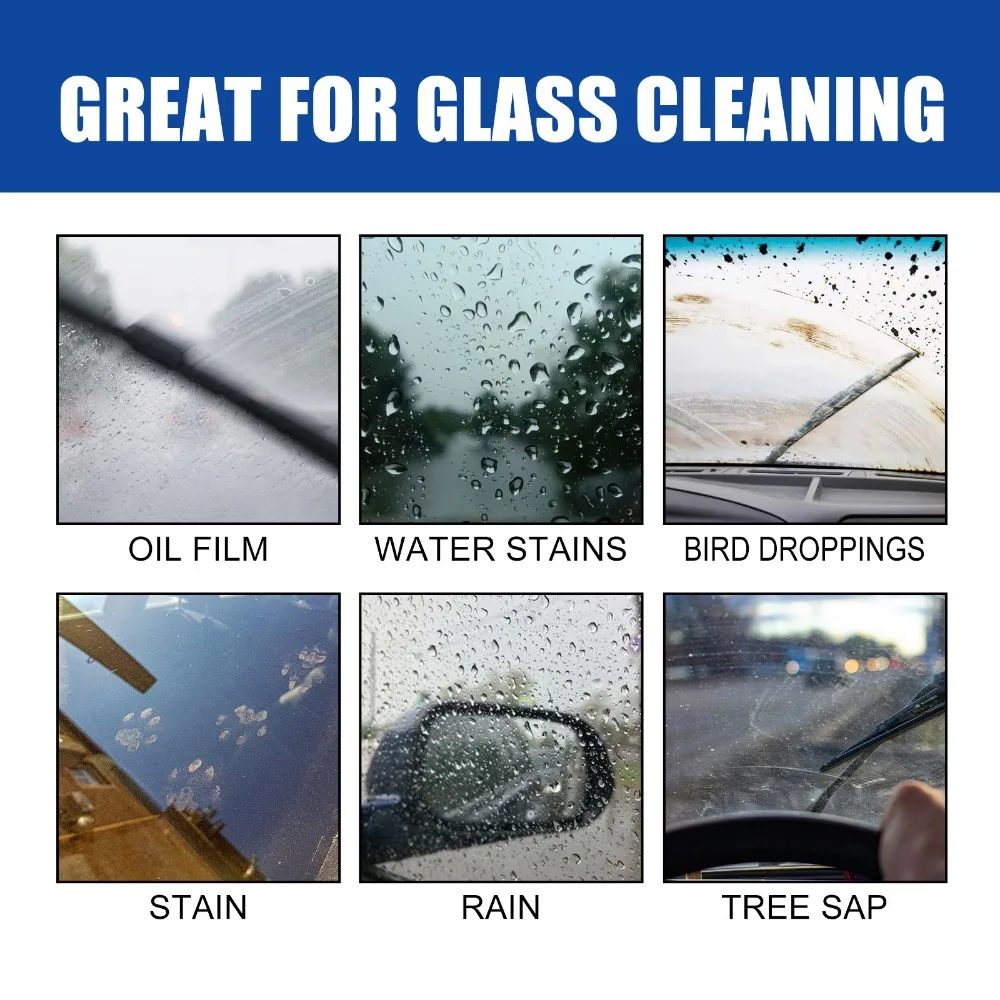 Car Glass Oil Film Removing Paste Auto Glass Film Coating Agent Waterproof Rainproof Anti-fog Glass Cleaner For Auto Windshield