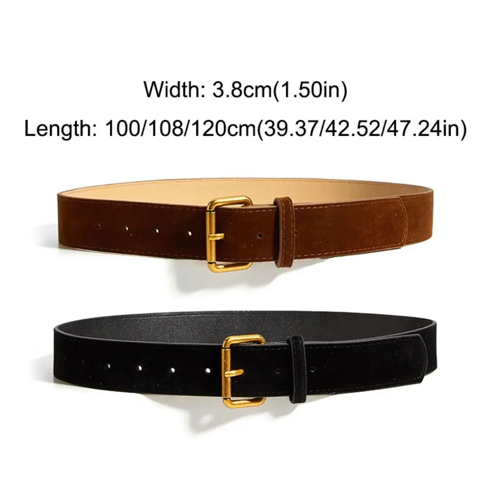 الرجعية دبوس مشبك حزام جلد الغزال تصميم فاخر تنوعا المرأة حزام خصر واسعة حزام معطف تنورة الديكور #6