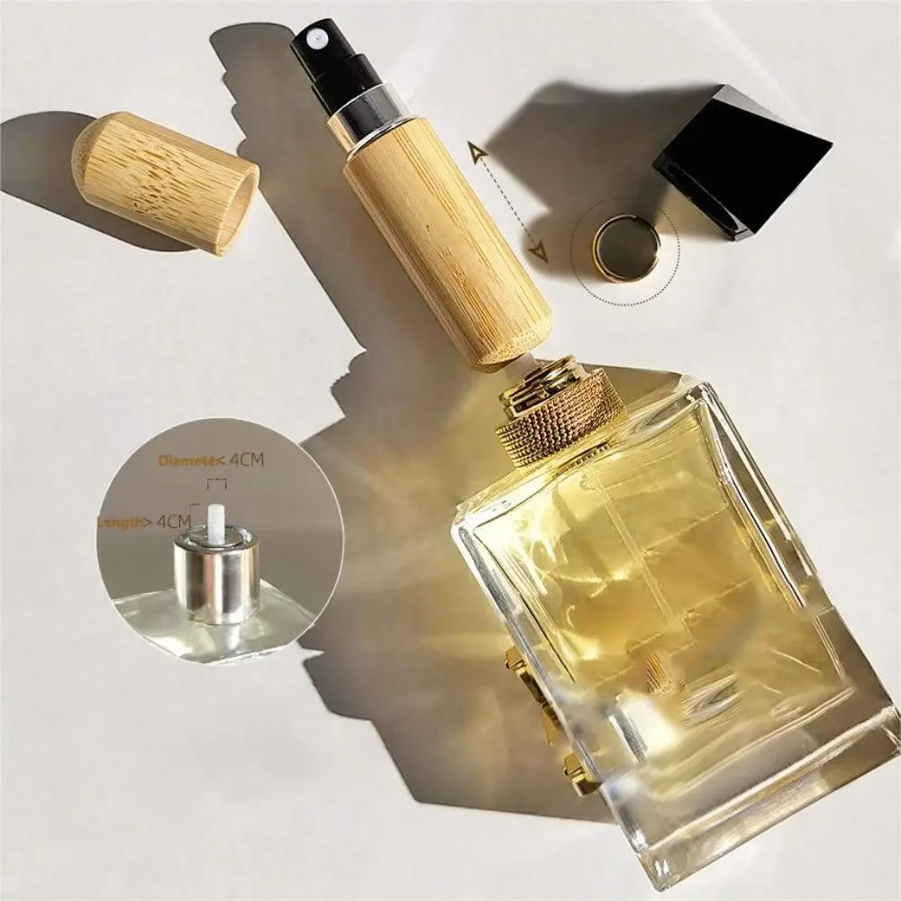 5/8ML Refillable Perfume Bottle New Wood Bottom Filling Liner Portable Atomizer Mini Bamboo Spray Bottle Travel