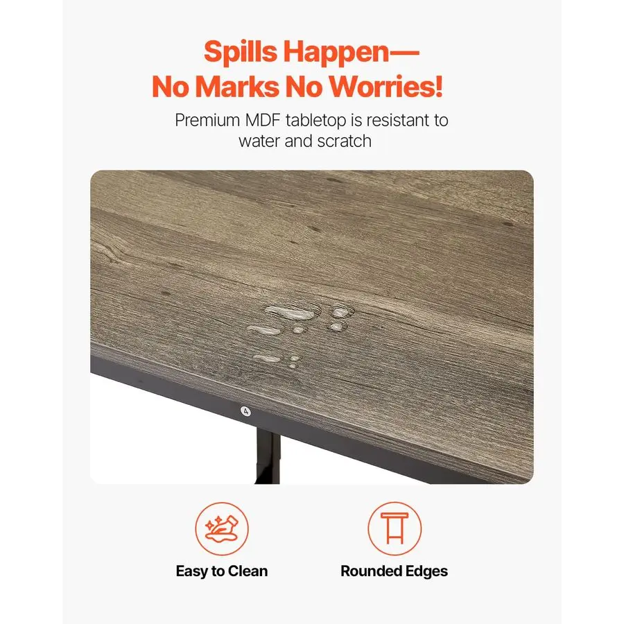 Bar Table, Sturdy Metal Frame High Top Pub Table, Small Kitchen Dining, Cocktail Coffee Counter Bar Height Desk, Easy to Assemb