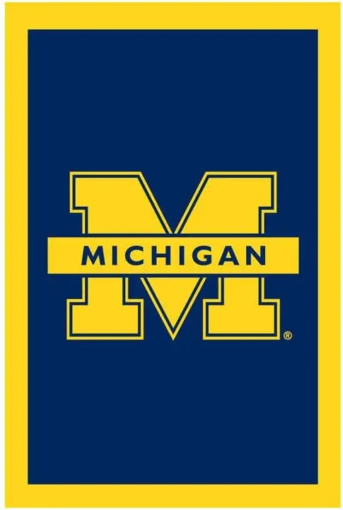 NCAA Michigan Wolverines Bandiera applique bifacciale da 29 x 44 pollici