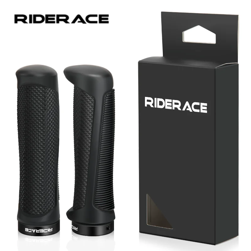 RIDERACE Fahrrad-Lenkergriffe Rutschfeste Ergonomische Einseitig Verriegelbare MTB-Griffe Lenker Fahrradzubehör