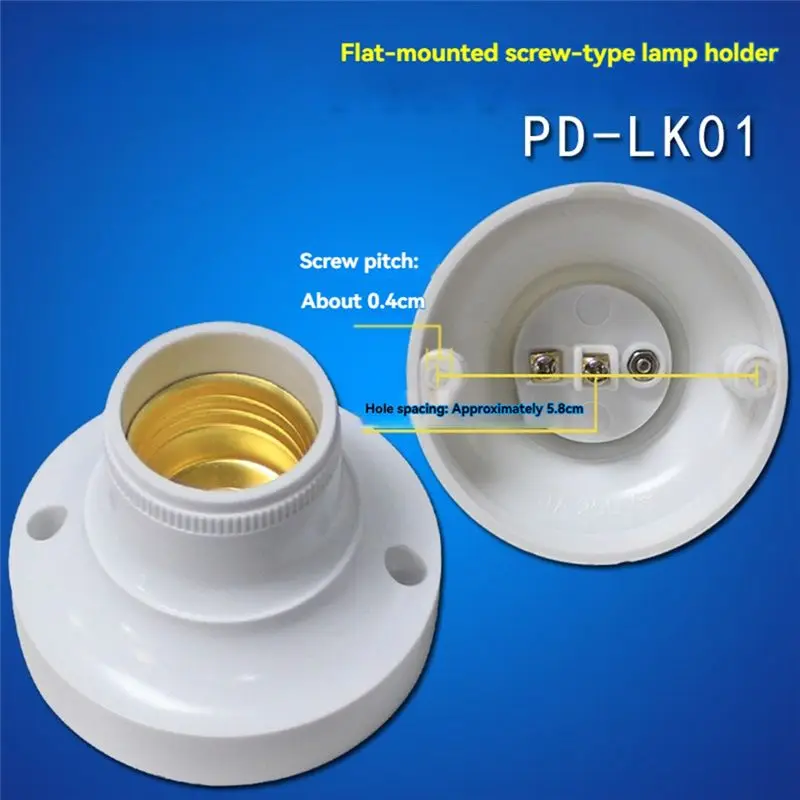 Y42A-E27 Lamp Socket Adapter 10Pcs Set Vintage Lamp Holder Screw Bulb Base E27 Holder