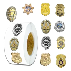 500PCS Police Badge Sticker Round Aesthetic Killer Seal Label Self-adhesive Sticker Christmas Party Decoration Sticker