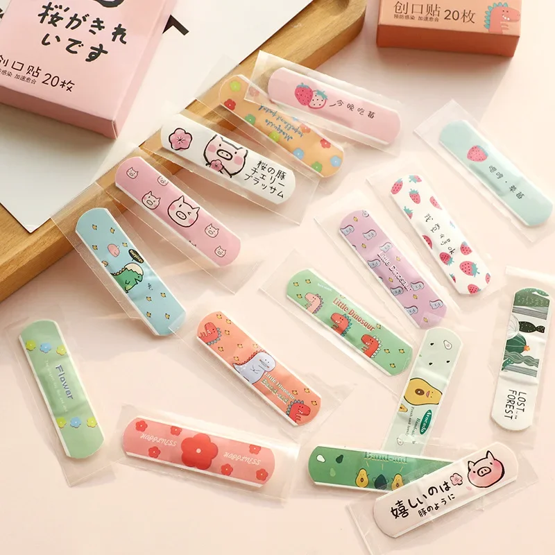 20pcs/box Cartoon Band Aid Kawaii Finger Wound Dressing Plaster for Children Kids First Aid Strips Skin Patch Adhesive Bandages