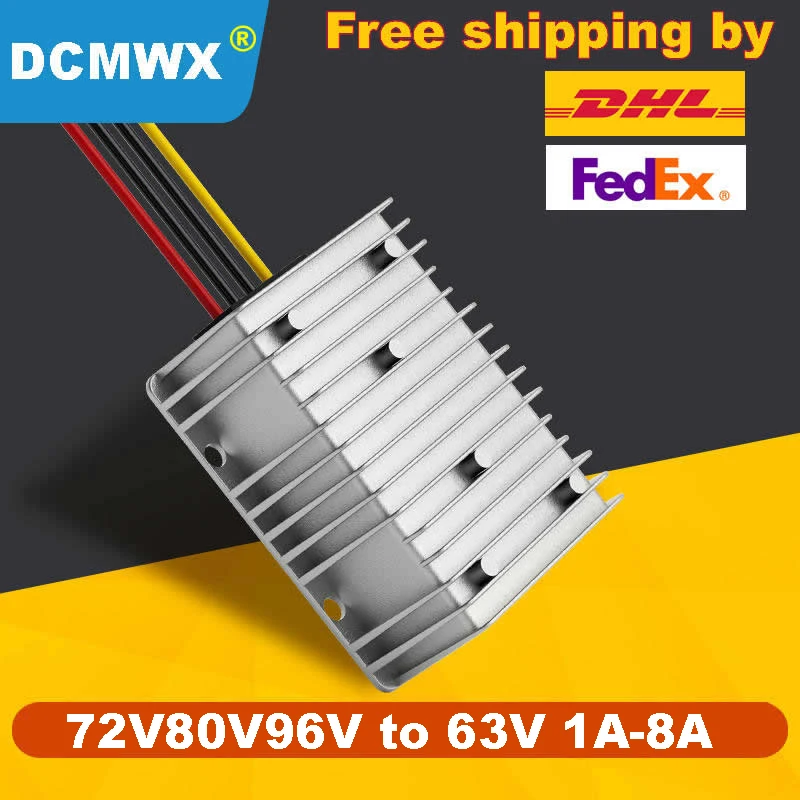 

72V84V step-down 63V power converter 70V80V84V90V96V Buck voltage to 63V car regulated DC transformer waterproof power adapter