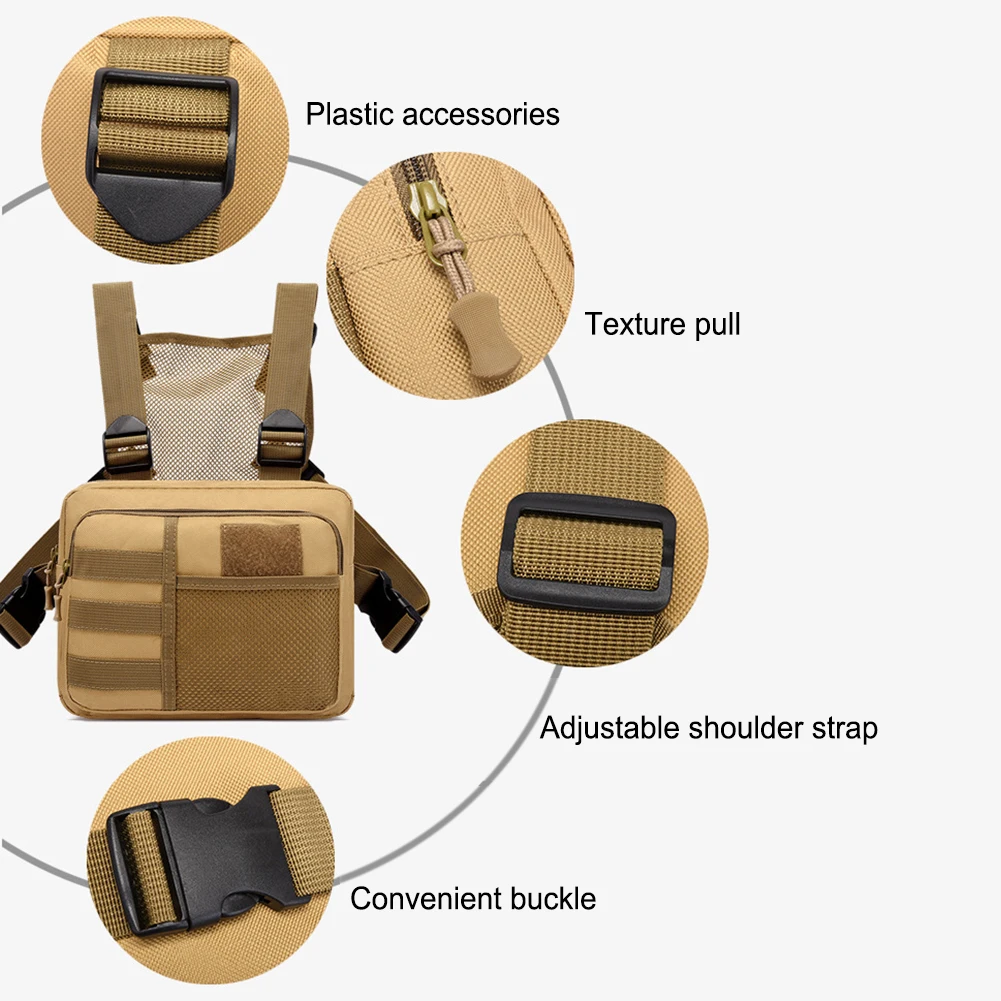 Chest Rig Packs, Streetwear, Fonctionnalité, Sac de poitrine, Mode, Portable, Multifonctionnel, Multi-poches, Étanche, Course à pied, Voyage