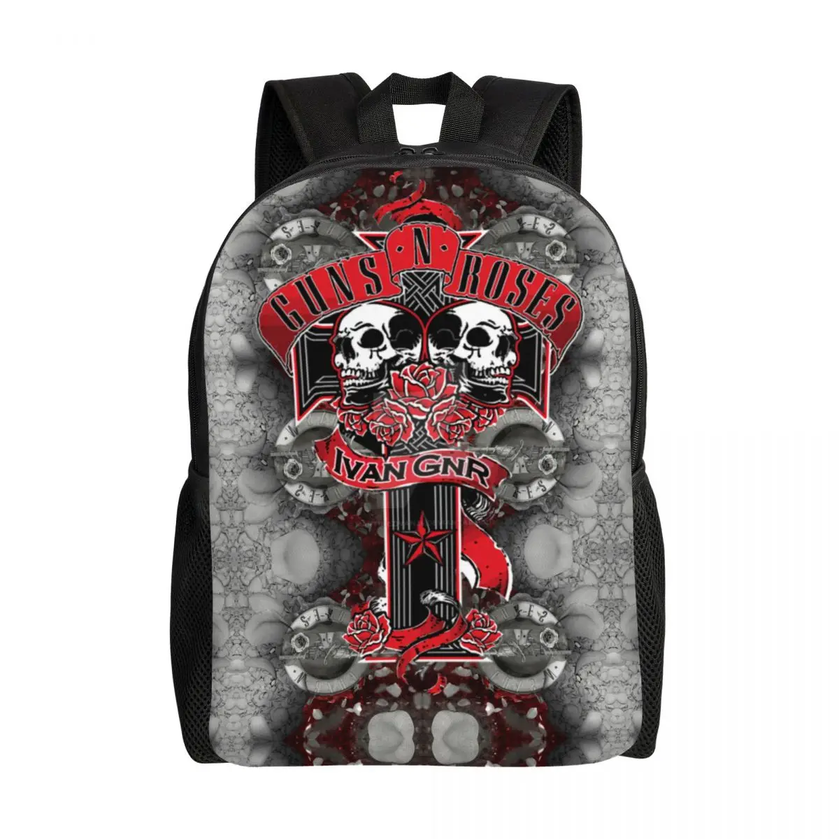 

Рюкзак для ноутбука с логотипом R-Roses Bullet, женский и мужской повседневный рюкзак для школьников, студентов, тяжелые металлические сумки