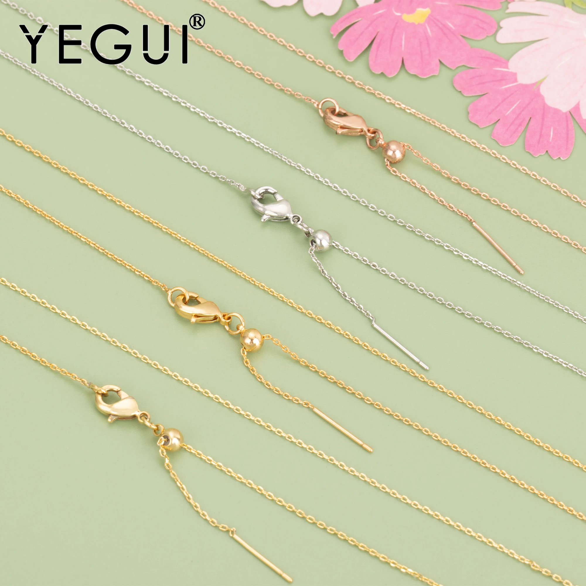 YEGUI MB25,fashion thin necklace,nickel free,18k gold rose gold rhodium plated,mash up necklace,long necklace diy chain,6pcs/lot