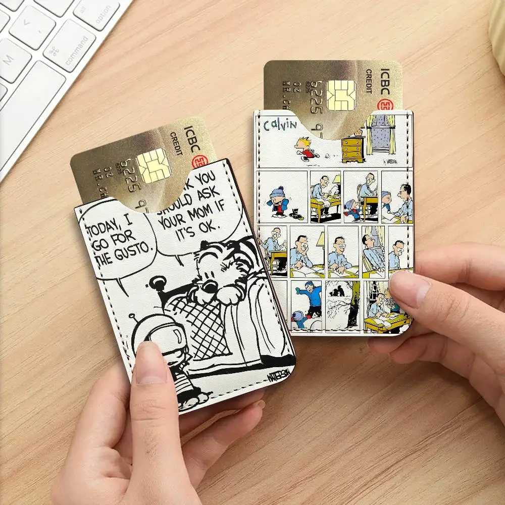 C-Calvin-And-Hobbes Wholesome-Nostalgic Card Protect Credit Bank Card Holder Case Slim Wallet Protector for Men Travel Shopping