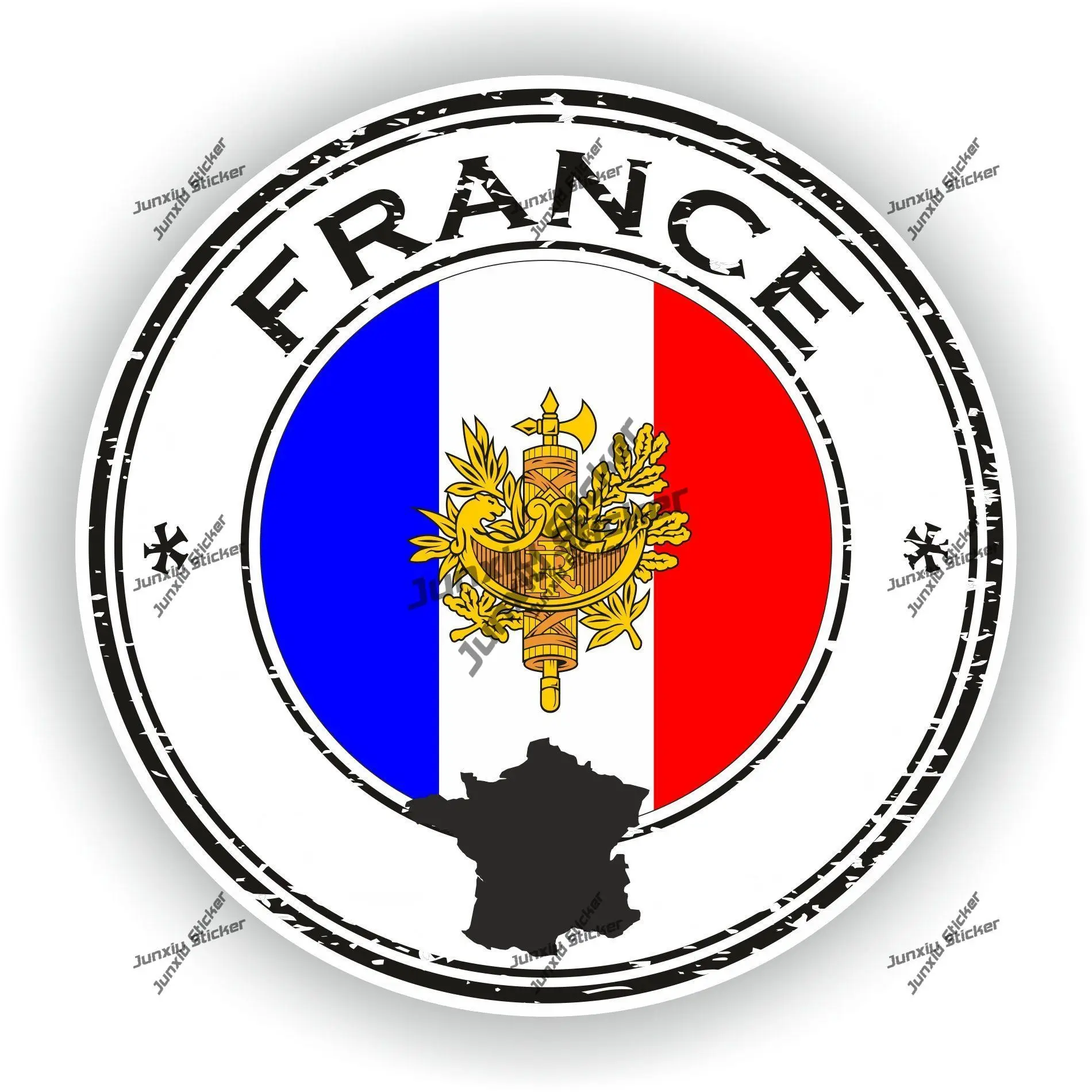 

France Seal Sticker Coat of Arms of French Flag UV Protected Decal Car The Whole Body Cover Scratches Car Accessories Decor