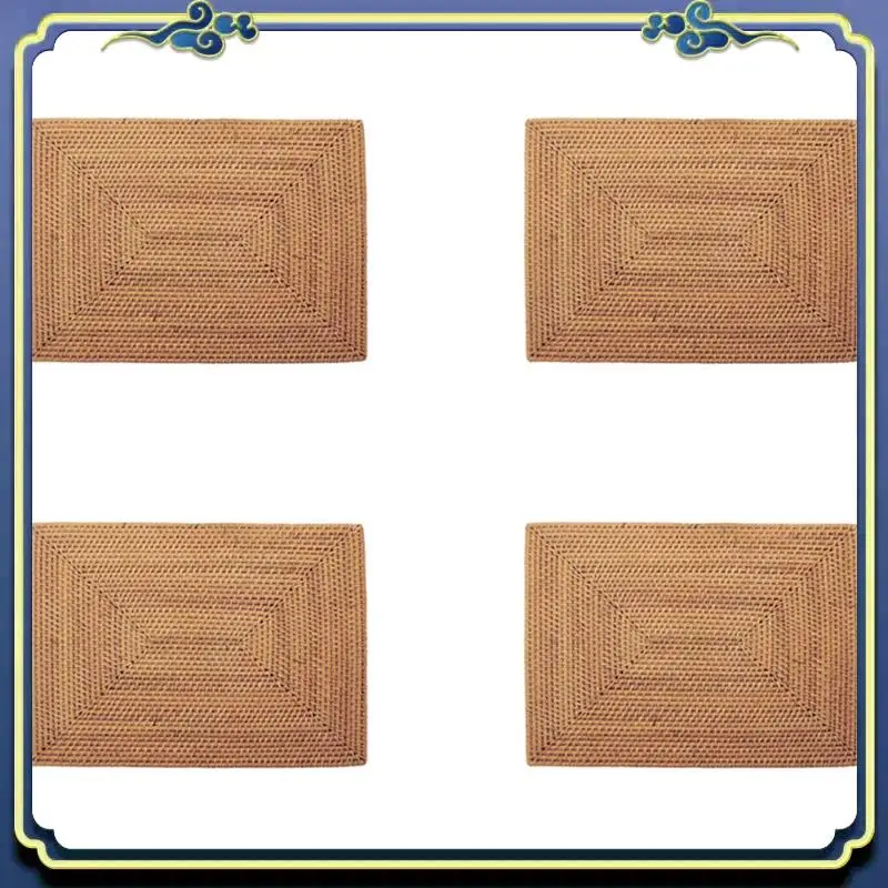 

A56P-4X Table Mats Non Slip Rattan Placemats Dining Table Heat Resistant Woven Placemats Heat Resistant Mats For Dinner Table