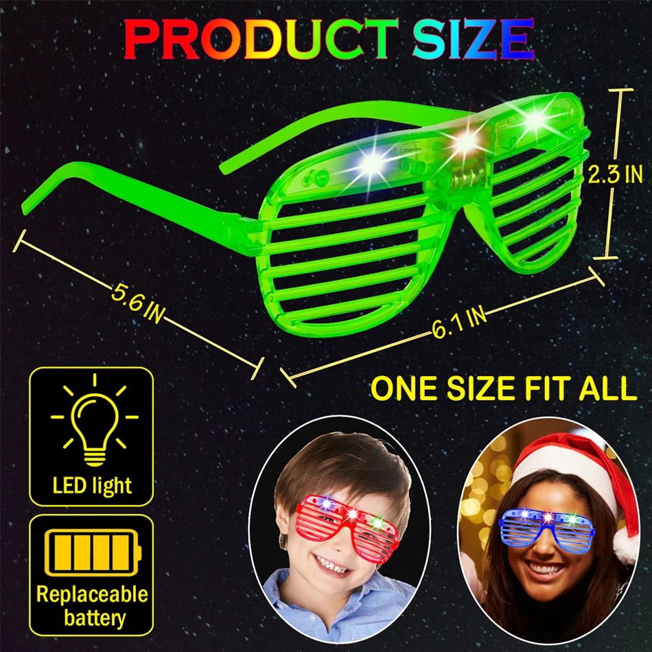 10/30 Pcs Light Up LED Glasses 5 Colors Glow Glasses Glow in The Dark Party Supplies Neon Party Favors for Kids Adults