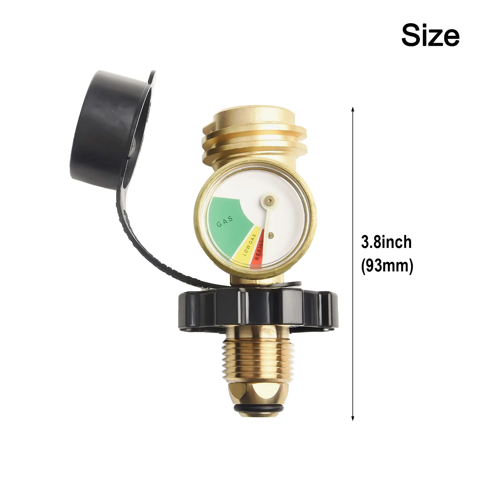 Brass Propane Tank Adapter Convert Valve Stem to Qcc1 Type 1 Connection Compatible with 100 lb Tanks Includes Pressure Gauge