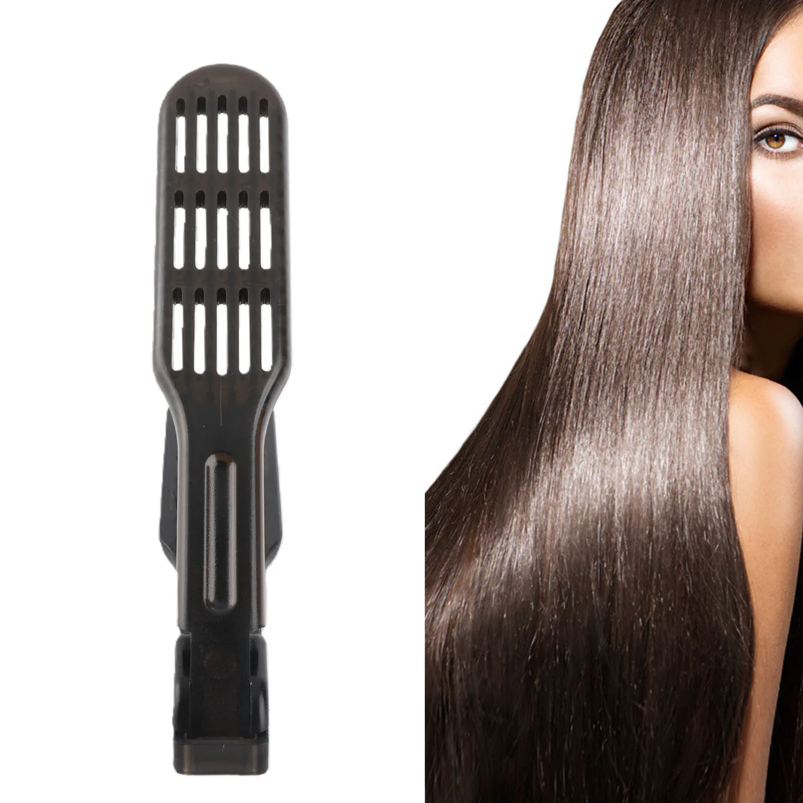 Hair Straightener Brush Double Side Anti‑Static Hair Straightening Styling Brush Hairdressing Styling Brush