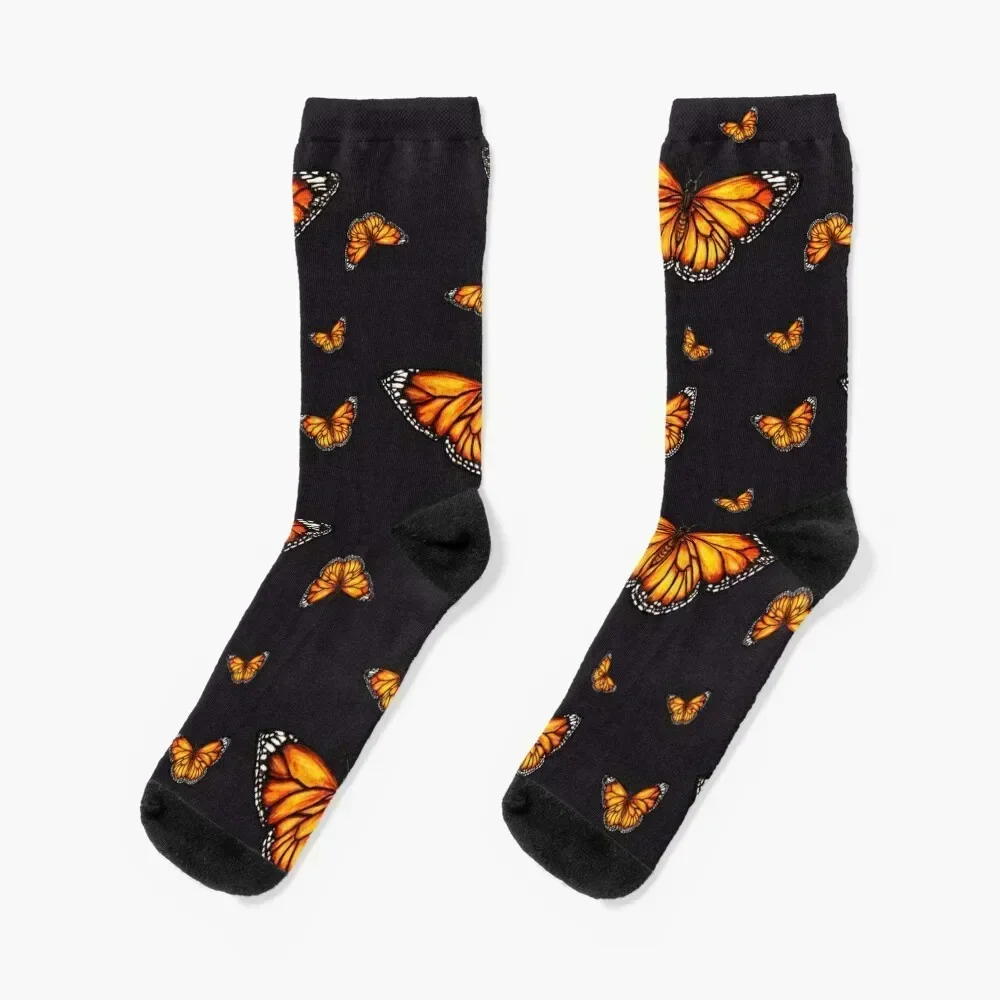 Monarch butterfllies Socks Crossfit floral sports and leisure Men's Socks Women's