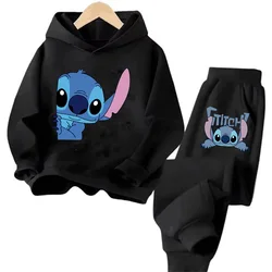 Funny Children Hoodies Stitch Fashion Pullover Sweatshirt Anime Trucksuit Manga Cartoons Girls Boy Kids Autumn Casual Clothes