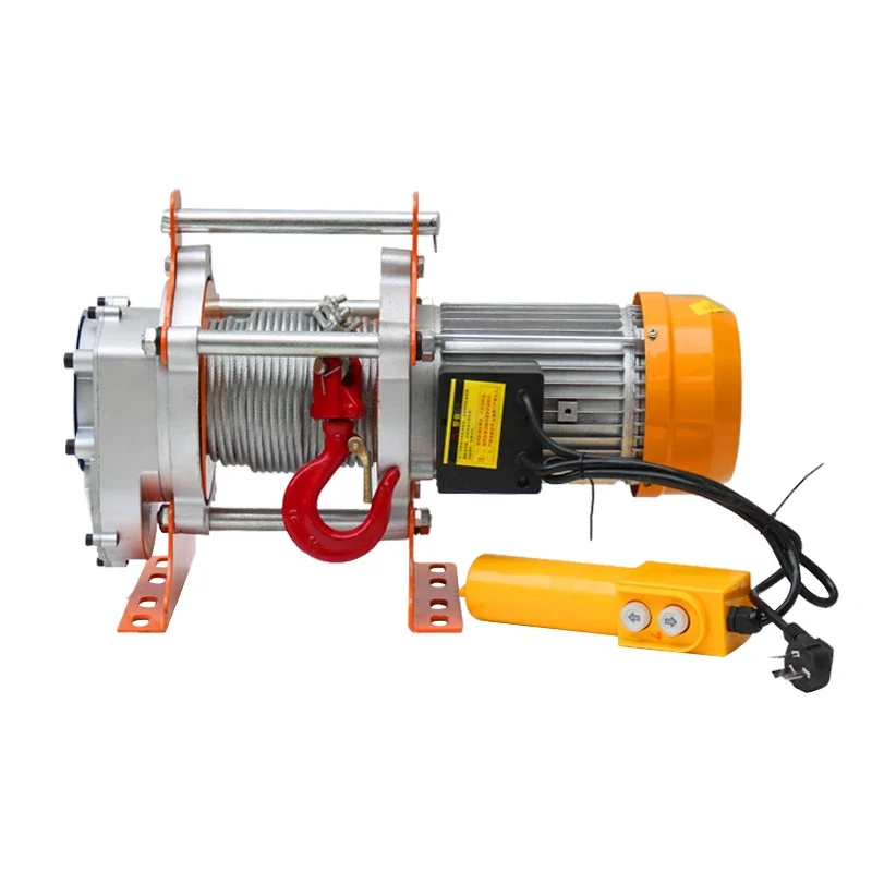 Hoist winch 1 ton building decoration small crane 220v electric hoist household 380v fast lift