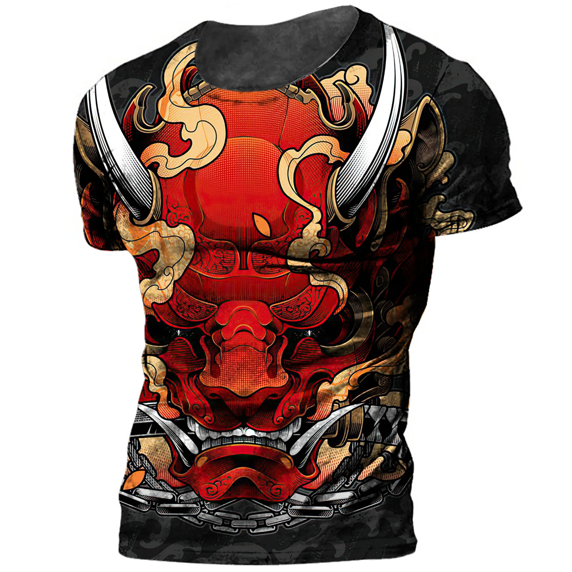 

Hot Sale Samurai 3D Printed T Shirt For Men Summer Leisure Loose Oversized Round Neck Short Sleeve Tee Tops Retro Street Clothes