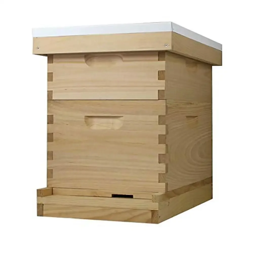 Amish Crafted USA 8 Frame Langstroth Beehive Beginner Kit 1 Deep 1 Medium Complete Set Honey Bee Hive Box Labor of Love Easy