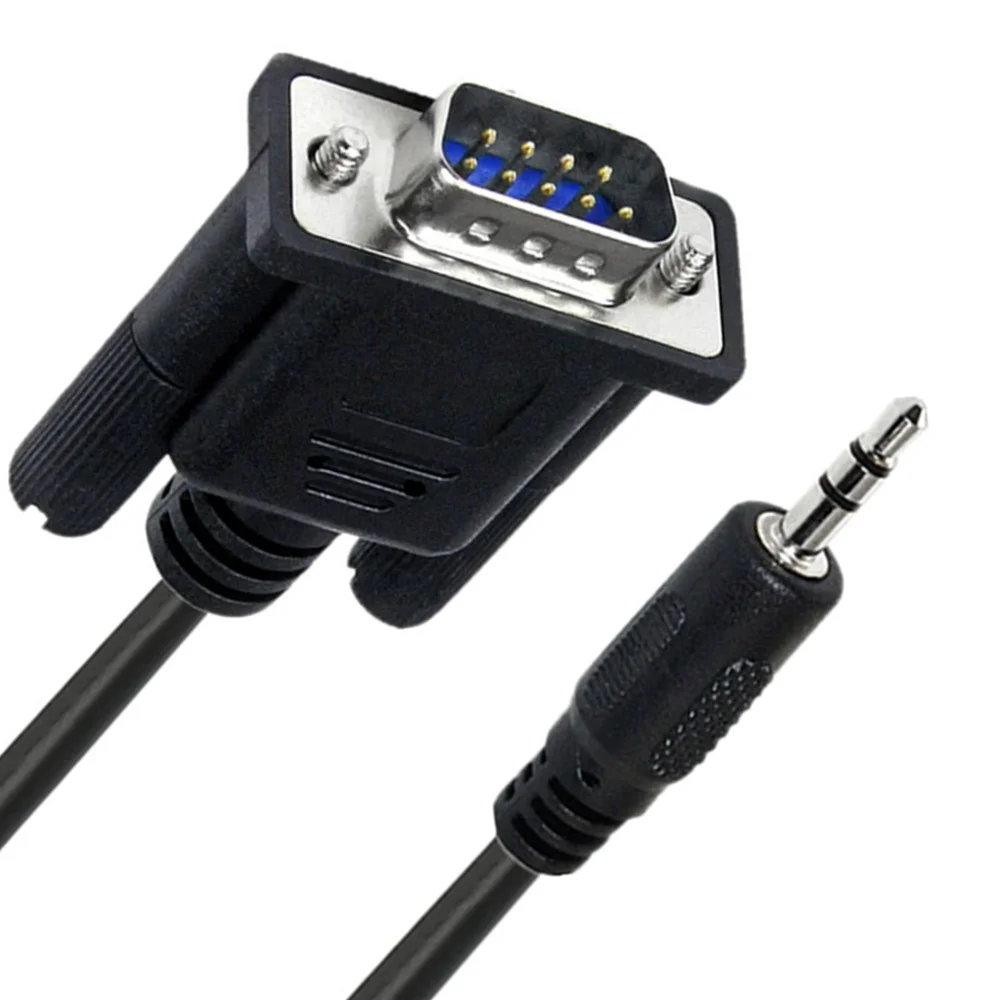 Kabel szeregowy DB9 Pin żeński do 3.5mm wtyk męski RS232 do 1/8 cala przewód przewód do konwersji-6FT/1.8M