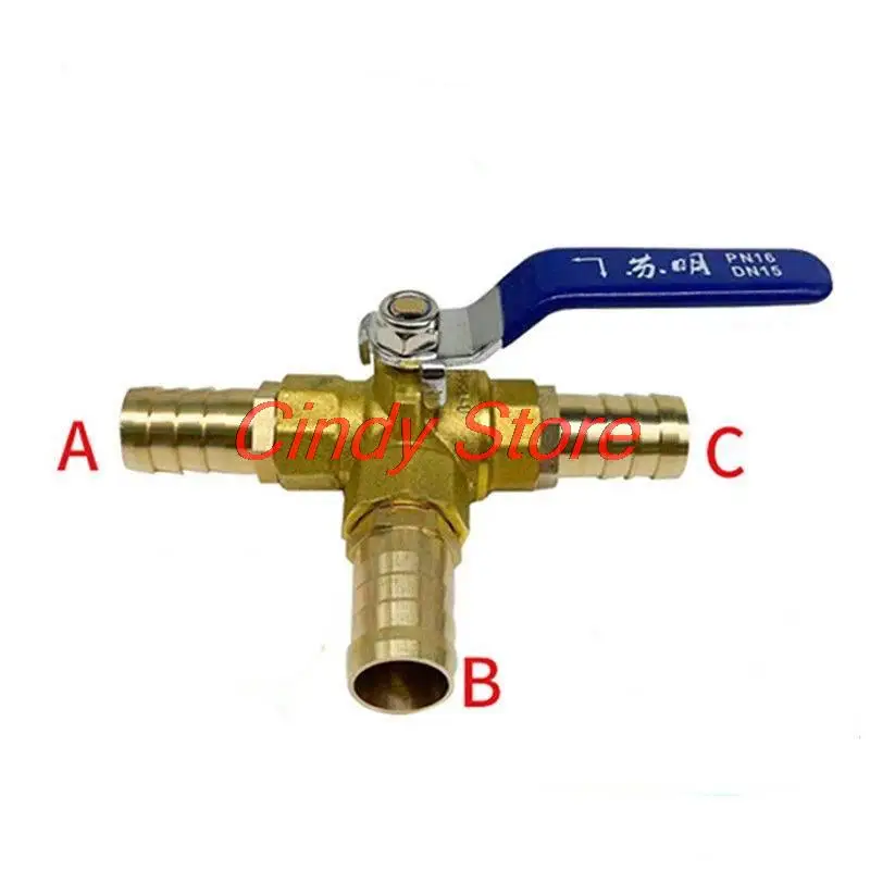 4mm 6mm 8 10mm 12mm 14mm 16mm 19mm Hose Barb Full Port L-Port T-port Three Way Brass Ball Valve Connector For Water Oil Air Gas