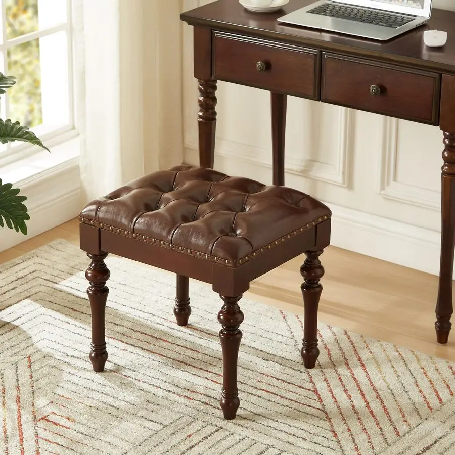 مقعد مع حواف أظافر، مقعد بيانو، مقعد مكتب مع مقعد منجد من الجلد المصنوع من الألياف الدقيقة لغرف النوم، غرفة الطعام، مرحاض، P