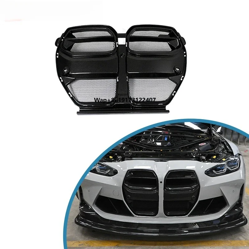 

Dry Carbon Fiber Front Grille One-piece ALP Style With Mesh Front Grille for M3 M4 G80 G82 G83 2021+