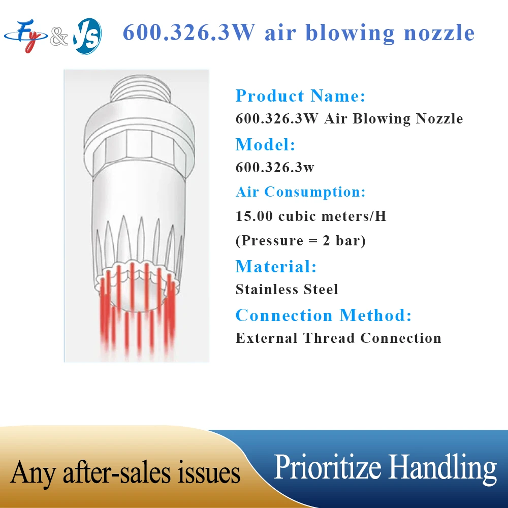 Multi-hole Compressed air Nozzle 600.326.3W for Food Processing Equipment Sanitation Metalworking Shop Debris Removal