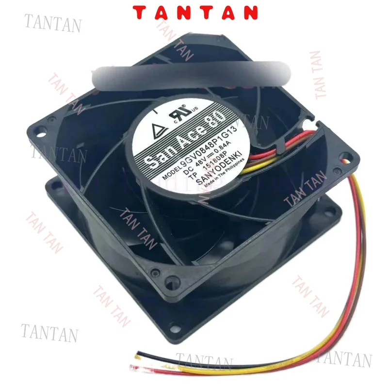 

FOR Sanyo Denki 9GV0848P1G13 DC 48V 0.84A 80x80x38mm 4-Wire Server Cooling Fan TAN