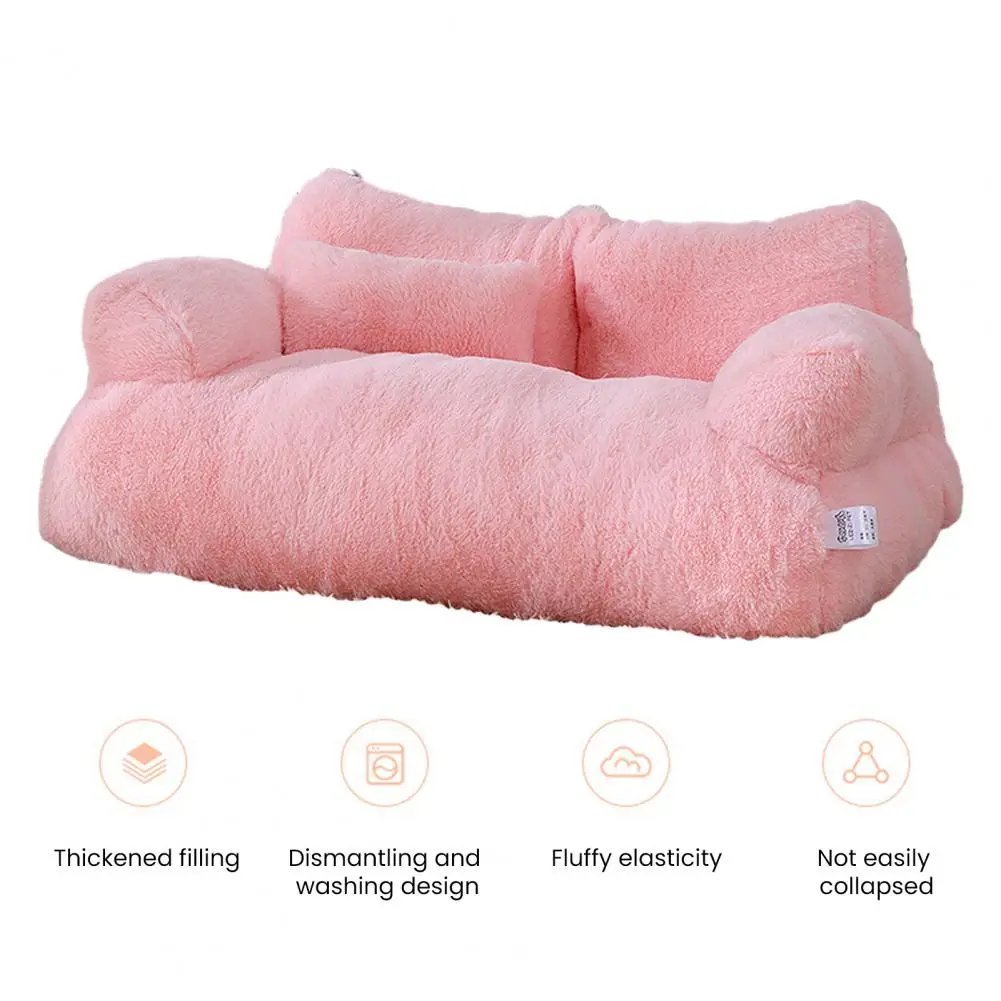 Divano letto per animali domestici rosa, morbido e confortevole letto per animali domestici con fodera lavabile rimovibile, cuscino per dormire per gatti antiscivolo, soffice divano in peluche