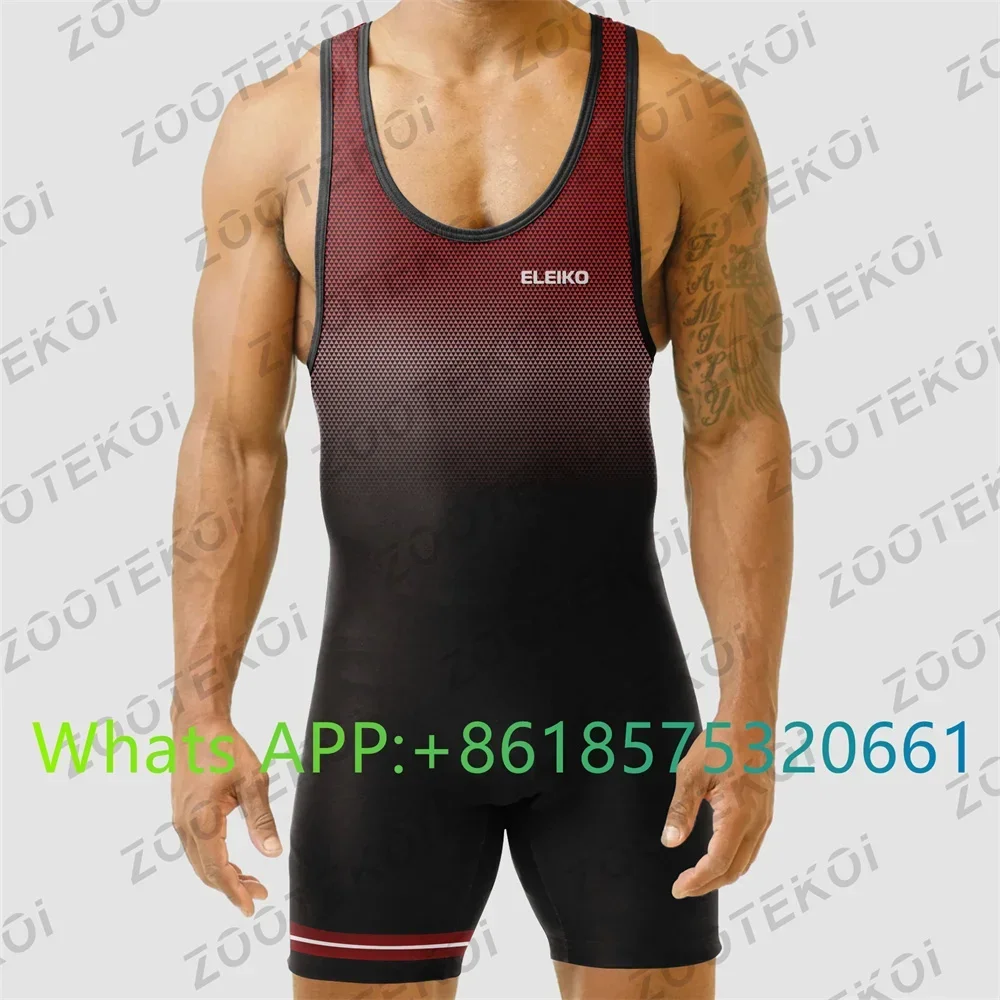 2024 Men Powerlift Suspenders Suit Wrestling Singlets Skinsuit Bodysuit Swimwear Gym Sport Fitness Clothing Run Speedsuit Tights