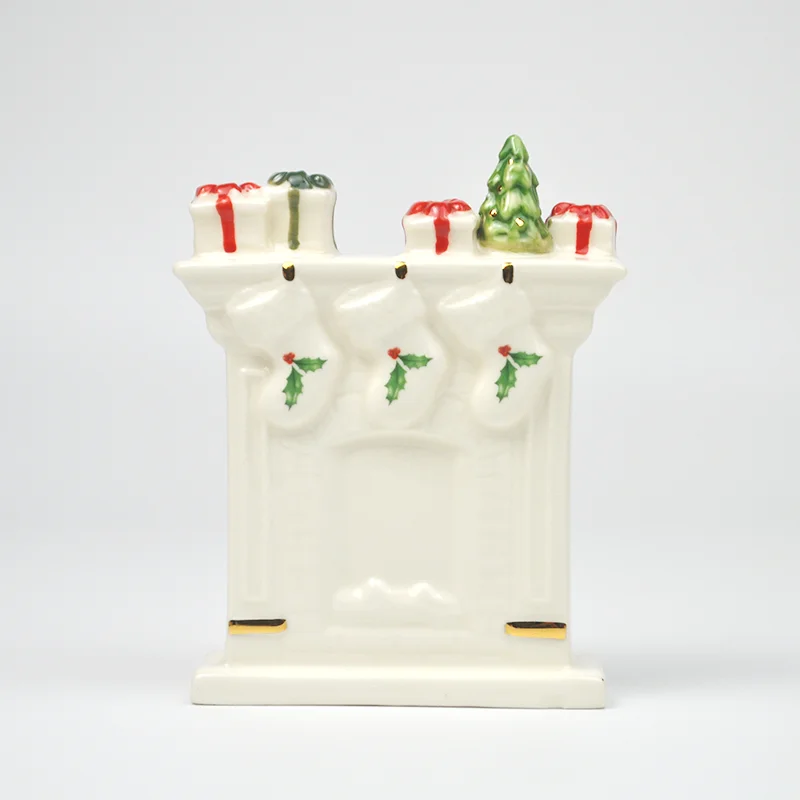 Artesanato em cerâmica Lenox Lareira de Natal Decorações de Natal Presentes de Natal