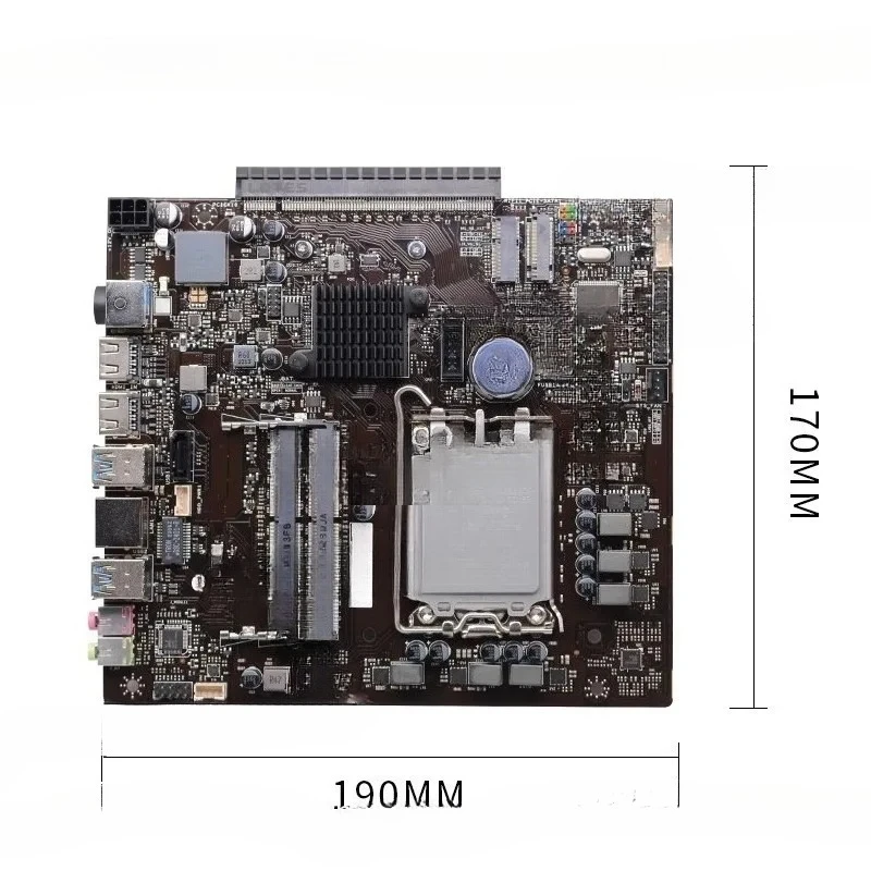 Placa base ultrafina todo en uno B660i-P, se puede insertar diagonalmente en la placa base mini de la tarjeta gráfica independiente.