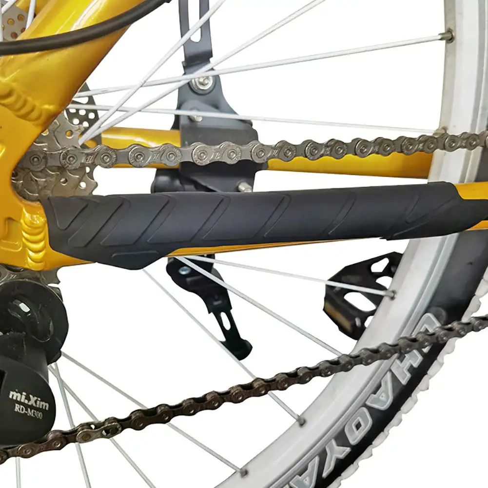 MTB Road Bike Chain Protector Chainstay Silicone Bicycle Frame Care Guards Self-Adhesive Cover Protection for Anti-Scratch
