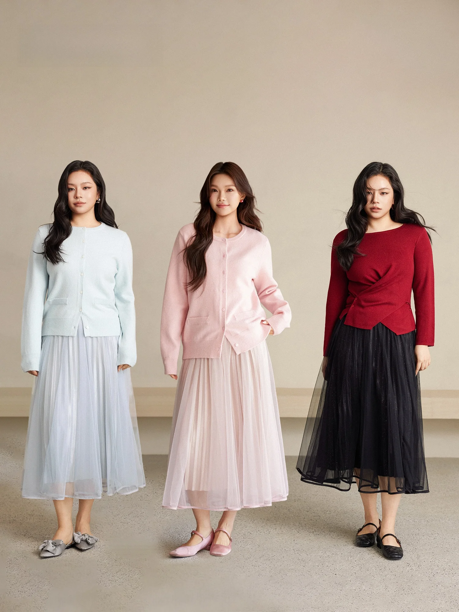

Plusmall Vacation Loose Satin Mesh Skirt Elegant Silver Sprinkled Long Skirt for All Body Types Spring Season Regular Thickness