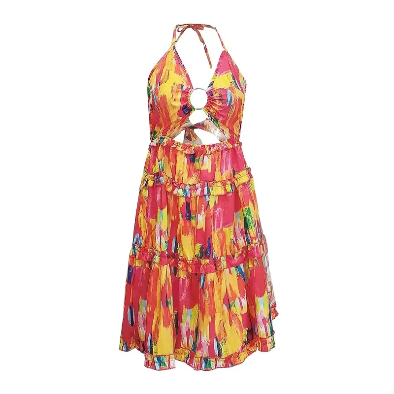 럭셔리 여성 우아한 드레스 복장 여성 캐주얼 여름 탱크 탑 민소매 무릎 길이 미니 Vestidos Elegantes Para Mujeres