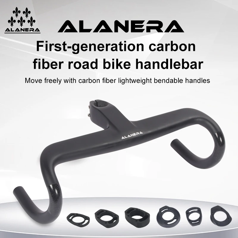ALANERA Full Carbon Road Integrated T800 Handlebar Ultralight Road Bike Handlebar 28.6mm Racing Bent Bar, Bicycle Accessories - Image 2