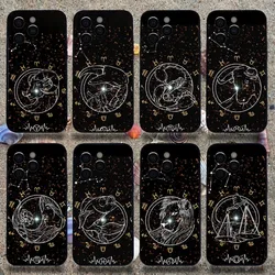 Zodiac Sign Phone Case For Apple iPhone 15,14,13,12,11,Pro,X,XS,Max,XR,Plus,Mini Soft Black Cover
