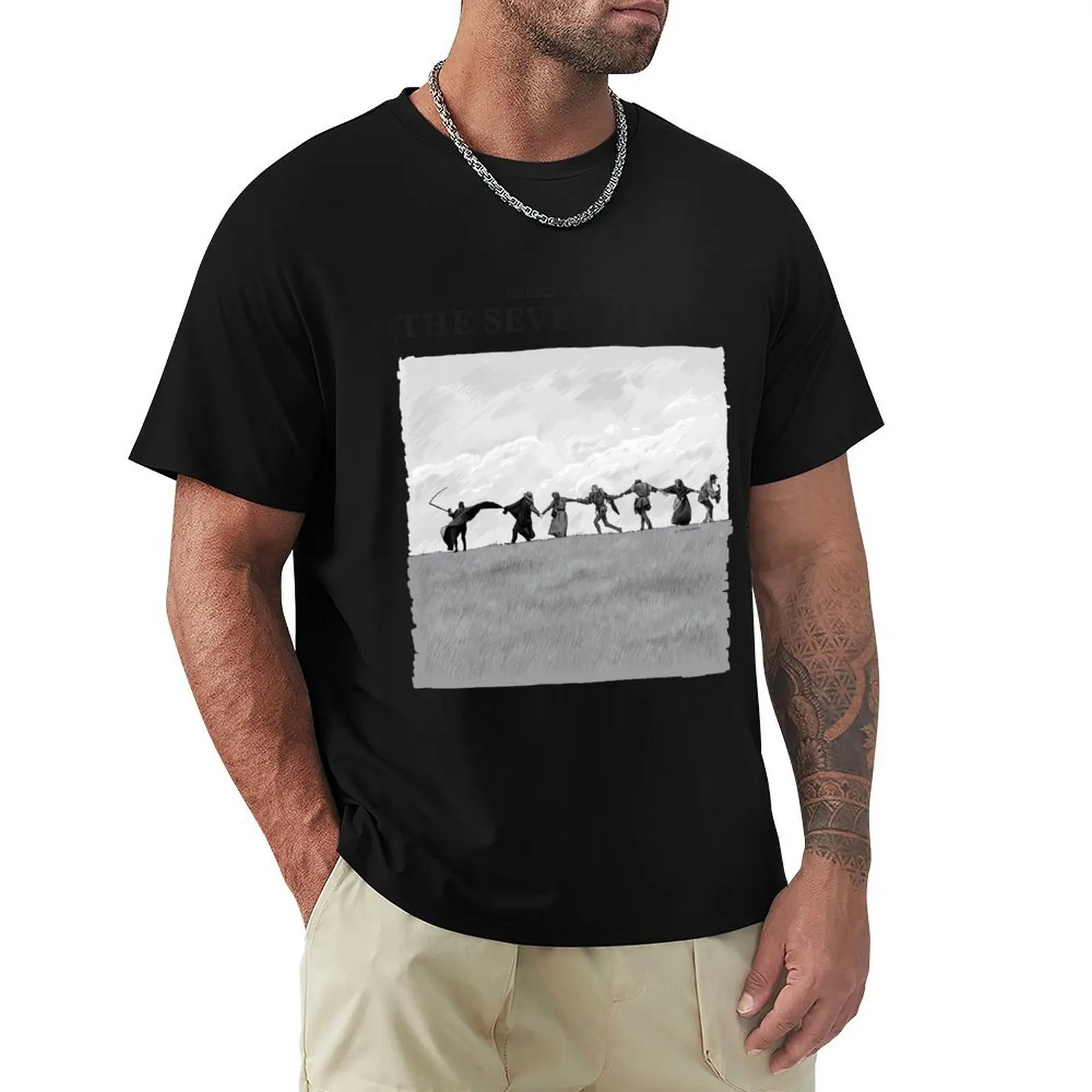 

The Seventh Seal Illustration by Burro T-Shirt Plus Size All Match Tee Shirt